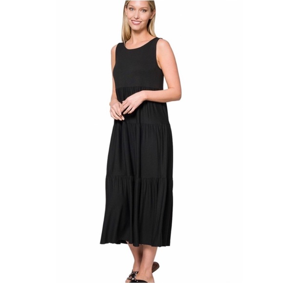 Zenana Woven Crinkle Strapless Maxi Dress main image 1